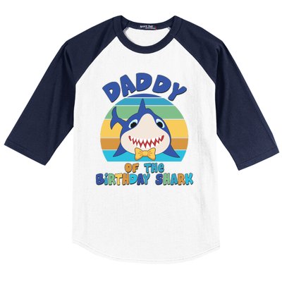 Funny Daddy Of The Birthday Shark Baseball Sleeve Shirt