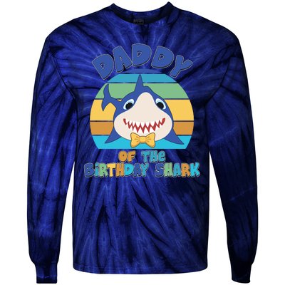 Funny Daddy Of The Birthday Shark Tie-Dye Long Sleeve Shirt