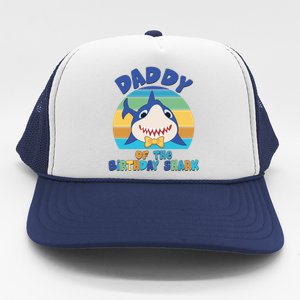 Funny Daddy Of The Birthday Shark Trucker Hat