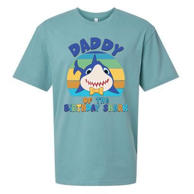 Funny Daddy Of The Birthday Shark Sueded Cloud Jersey T-Shirt