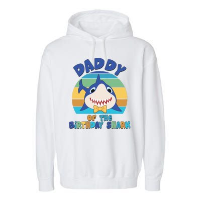 Funny Daddy Of The Birthday Shark Garment-Dyed Fleece Hoodie