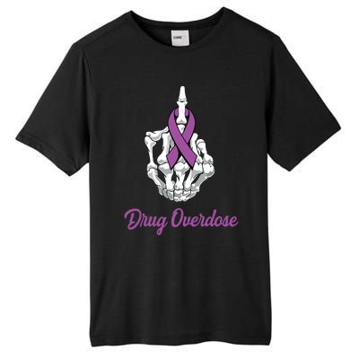 Fuck Drug Overdose Skeleton Hand Purple Ribbon Warrior Tall Fusion ChromaSoft Performance T-Shirt