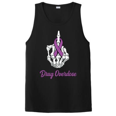 Fuck Drug Overdose Skeleton Hand Purple Ribbon Warrior PosiCharge Competitor Tank