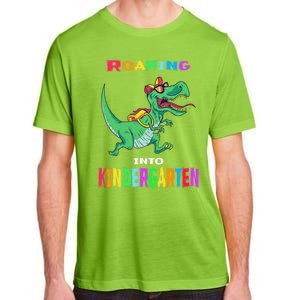 First Day Of Kindergarten Cool Gift Roaring Into Kindergarten Great Gift Adult ChromaSoft Performance T-Shirt