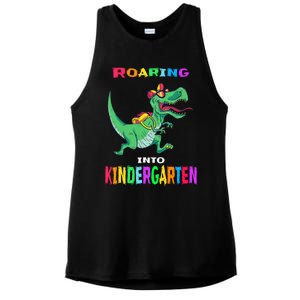 First Day Of Kindergarten Cool Gift Roaring Into Kindergarten Great Gift Ladies PosiCharge Tri-Blend Wicking Tank