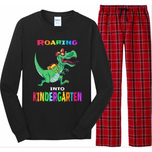 First Day Of Kindergarten Cool Gift Roaring Into Kindergarten Great Gift Long Sleeve Pajama Set