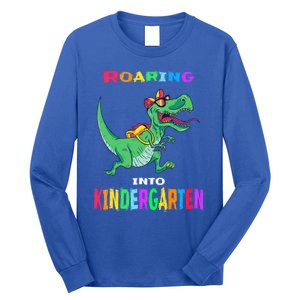 First Day Of Kindergarten Cool Gift Roaring Into Kindergarten Great Gift Long Sleeve Shirt