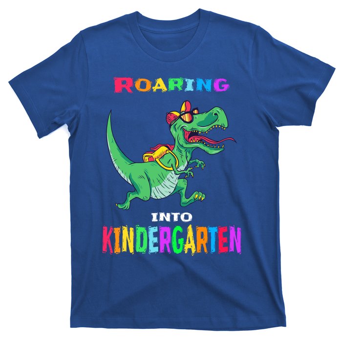 First Day Of Kindergarten Cool Gift Roaring Into Kindergarten Great Gift T-Shirt