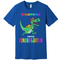 First Day Of Kindergarten Cool Gift Roaring Into Kindergarten Great Gift Premium T-Shirt