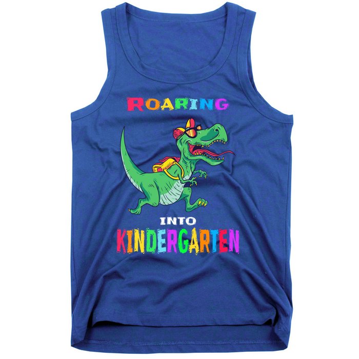 First Day Of Kindergarten Cool Gift Roaring Into Kindergarten Great Gift Tank Top