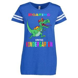 First Day Of Kindergarten Cool Gift Roaring Into Kindergarten Great Gift Enza Ladies Jersey Football T-Shirt