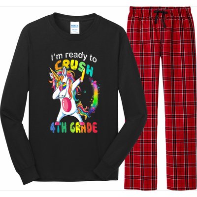 First Day Of School First Day Of Fourth Grade Unicorn Gift Cool Gift Long Sleeve Pajama Set