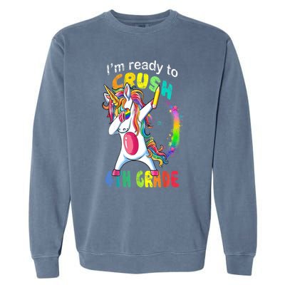 First Day Of School First Day Of Fourth Grade Unicorn Gift Cool Gift Garment-Dyed Sweatshirt