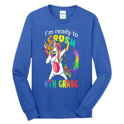 First Day Of School First Day Of Fourth Grade Unicorn Gift Cool Gift Tall Long Sleeve T-Shirt