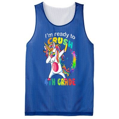 First Day Of School First Day Of Fourth Grade Unicorn Gift Cool Gift Mesh Reversible Basketball Jersey Tank