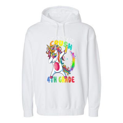 First Day Of School First Day Of Fourth Grade Unicorn Gift Cool Gift Garment-Dyed Fleece Hoodie