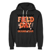 Field Day Orange Team Groovy Smile Face Checkered Students Garment-Dyed Fleece Hoodie