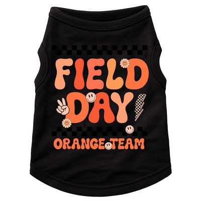 Field Day Orange Team Groovy Smile Face Checkered Students Doggie Tank