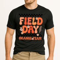 Field Day Orange Team Groovy Smile Face Checkered Students Performance Shirt