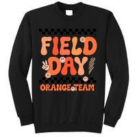 Field Day Orange Team Groovy Smile Face Checkered Students Sweatshirt