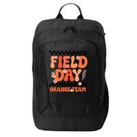 Field Day Orange Team Groovy Smile Face Checkered Students City Backpack
