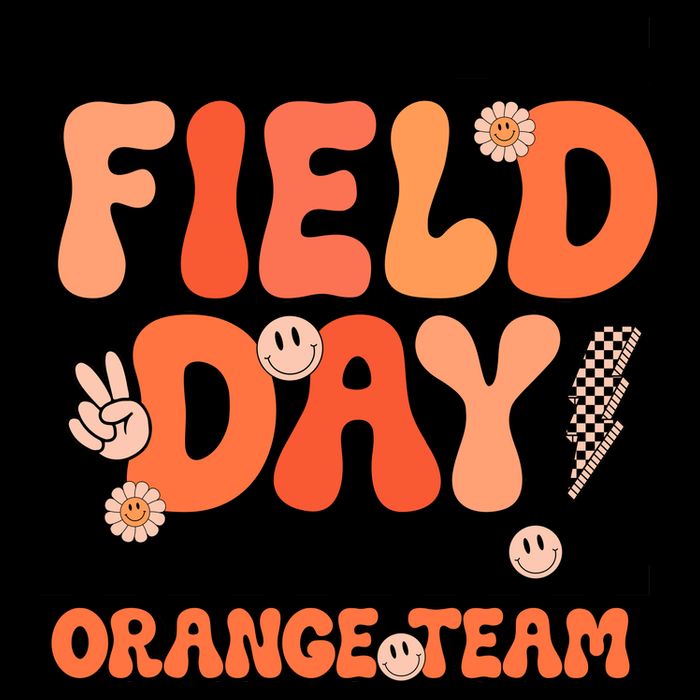 Field Day Orange Team Groovy Smile Face Checkered Students 16oz Travel Tumbler