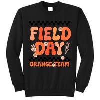 Field Day Orange Team Groovy Smile Face Checkered Students Tall Sweatshirt