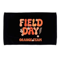 Field Day Orange Team Groovy Smile Face Checkered Students Microfiber Hand Towel