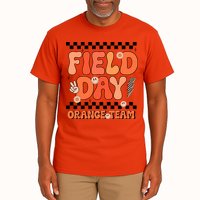 Field Day Orange Team Groovy Smile Face Checkered Students Tall T-Shirt