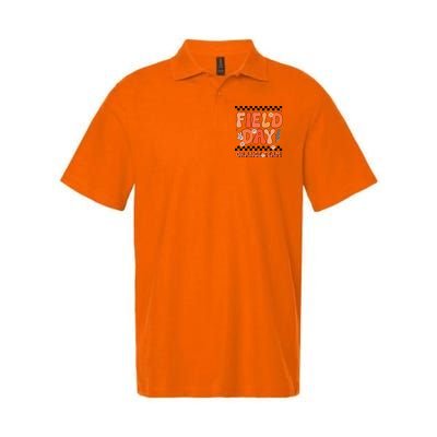 Field Day Orange Team Groovy Smile Face Checkered Students Polo