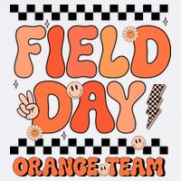 Field Day Orange Team Groovy Smile Face Checkered Students Garment-Dyed Sweatshirt