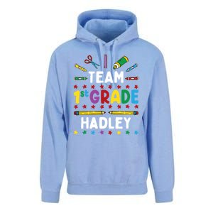 First Day Of School Team 1St Grade Hadley Name Group Gift Unisex Surf Hoodie