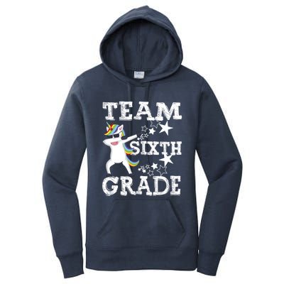 First Day Of School Team Sixth Grade Squad Star Unicorn Funny Gift Women's Pullover Hoodie