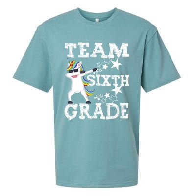 First Day Of School Team Sixth Grade Squad Star Unicorn Funny Gift Sueded Cloud Jersey T-Shirt