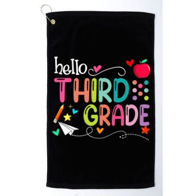 First Day Of Third Grade Teacher Welcome Back To School Gift Platinum Collection Golf Towel