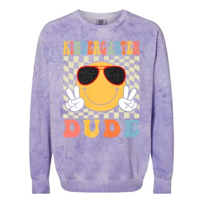 First Day Of School Kindergarten Dude Back To School Colorblast Crewneck Sweatshirt