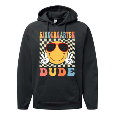 First Day Of School Kindergarten Dude Back To School Performance Fleece Hoodie