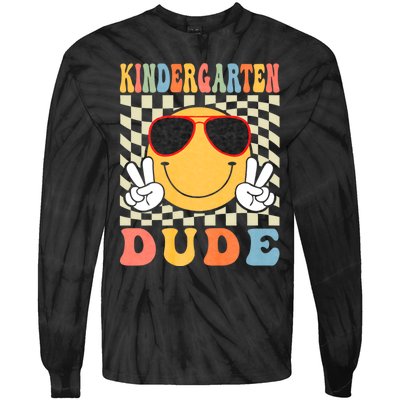 First Day Of School Kindergarten Dude Back To School Tie-Dye Long Sleeve Shirt