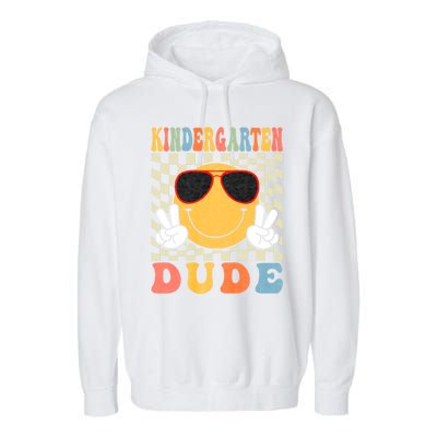 First Day Of School Kindergarten Dude Back To School Garment-Dyed Fleece Hoodie