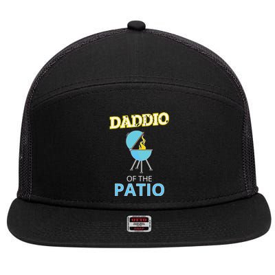 Funny Daddio Of The Patio Fathers Day BBQ Grill 7 Panel Mesh Trucker Snapback Hat