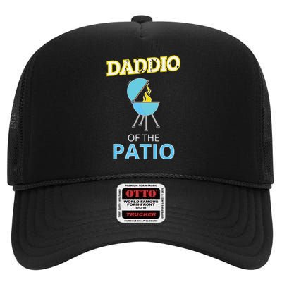 Funny Daddio Of The Patio Fathers Day BBQ Grill High Crown Mesh Back Trucker Hat