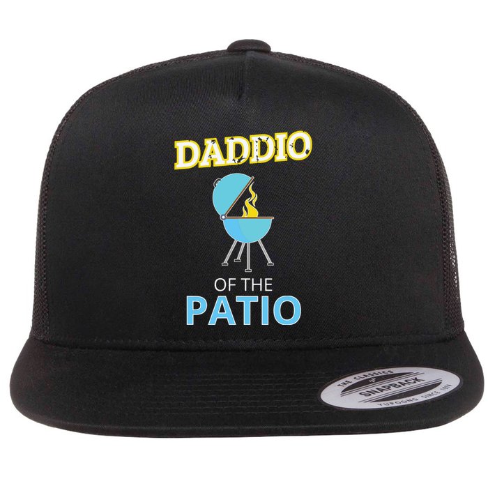 Funny Daddio Of The Patio Fathers Day BBQ Grill Flat Bill Trucker Hat