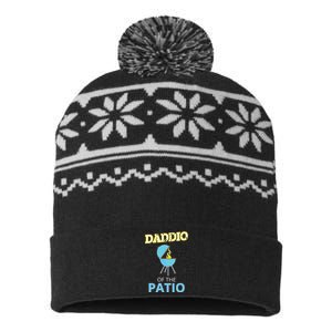 Funny Daddio Of The Patio Fathers Day BBQ Grill USA-Made Snowflake Beanie