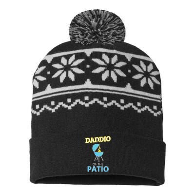 Funny Daddio Of The Patio Fathers Day BBQ Grill USA-Made Snowflake Beanie