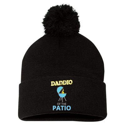 Funny Daddio Of The Patio Fathers Day BBQ Grill Pom Pom 12in Knit Beanie