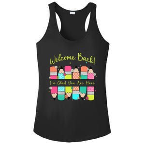 First Day Of School Back To School For Teacher Welcome Back First Day Of School Ladies PosiCharge Competitor Racerback Tank