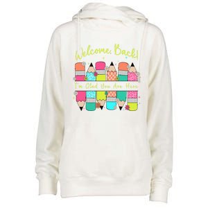 First Day Of School Back To School For Teacher Welcome Back First Day Of School Womens Funnel Neck Pullover Hood