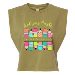 First Day Of School Back To School For Teacher Welcome Back First Day Of School Garment-Dyed Women's Muscle Tee