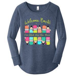 First Day Of School Back To School For Teacher Welcome Back First Day Of School Women's Perfect Tri Tunic Long Sleeve Shirt