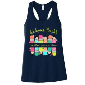 First Day Of School Back To School For Teacher Welcome Back First Day Of School Women's Racerback Tank